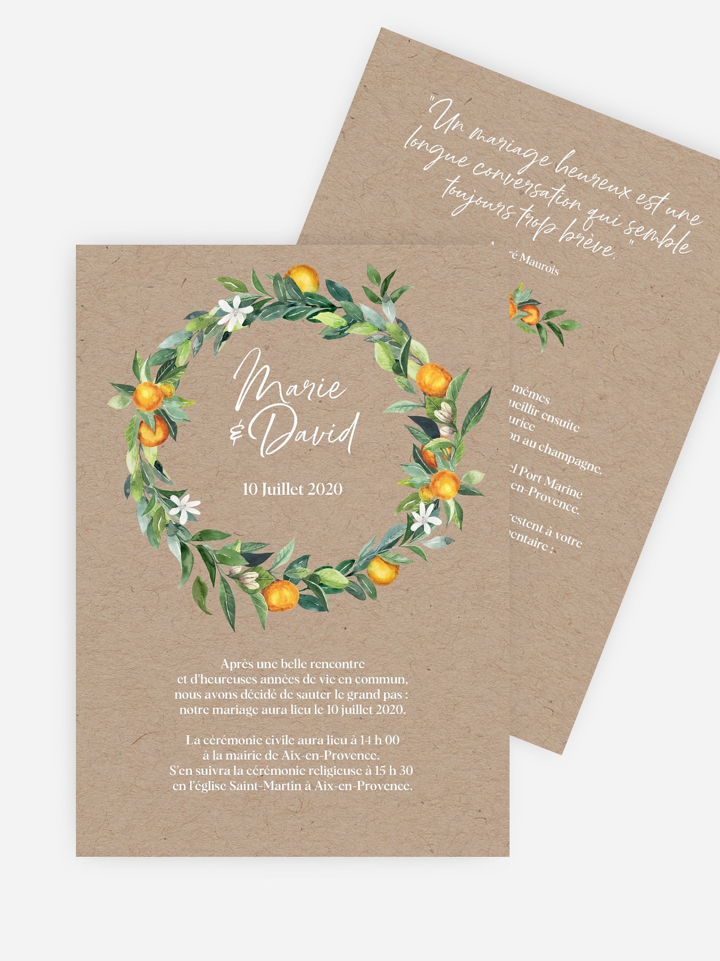 Faire-part mariage Orangerie