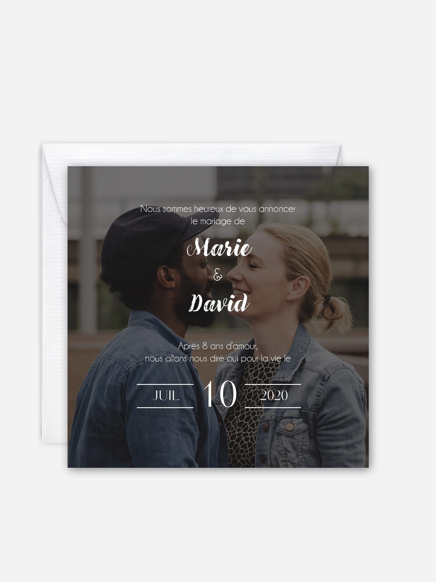 Faire-part de mariage Jeu de transparence