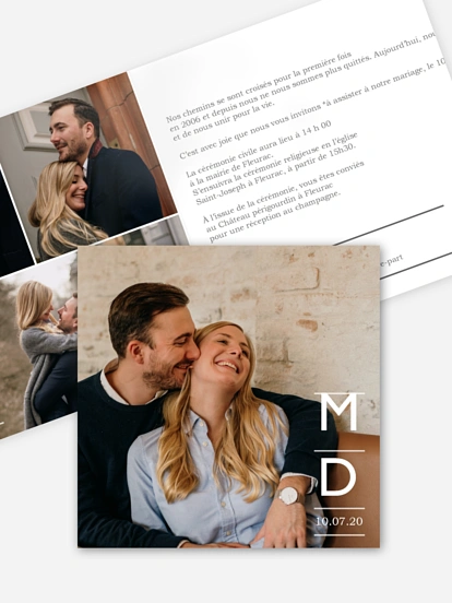 Faire-part de mariage Air du temps
