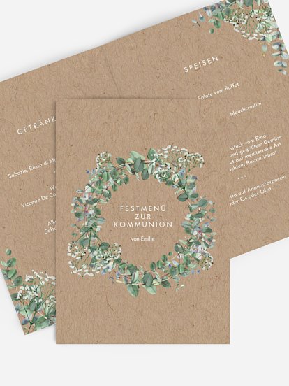 Menükarte Kommunion Schleierkraut