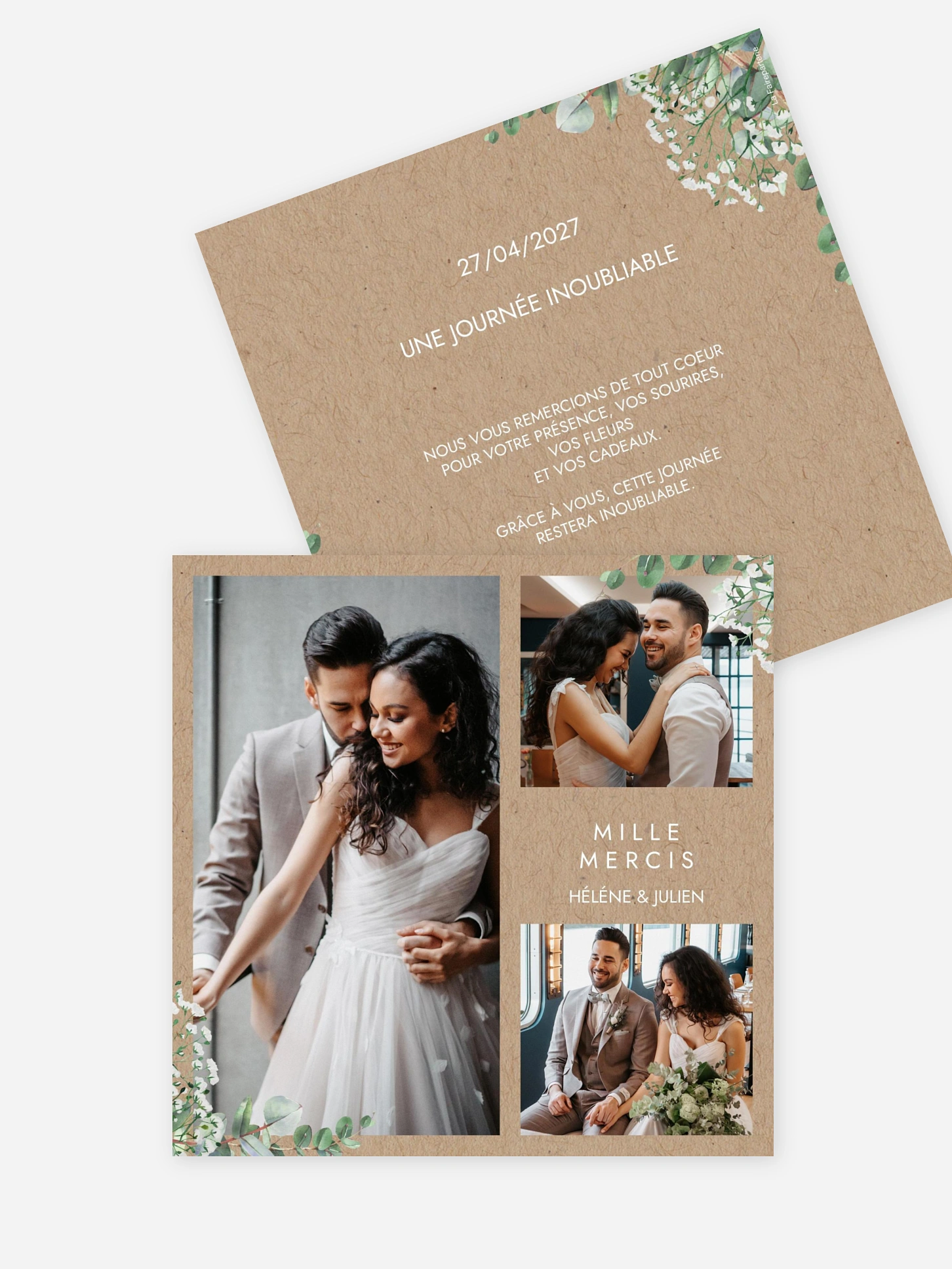 Carte de remerciements Gypsophile