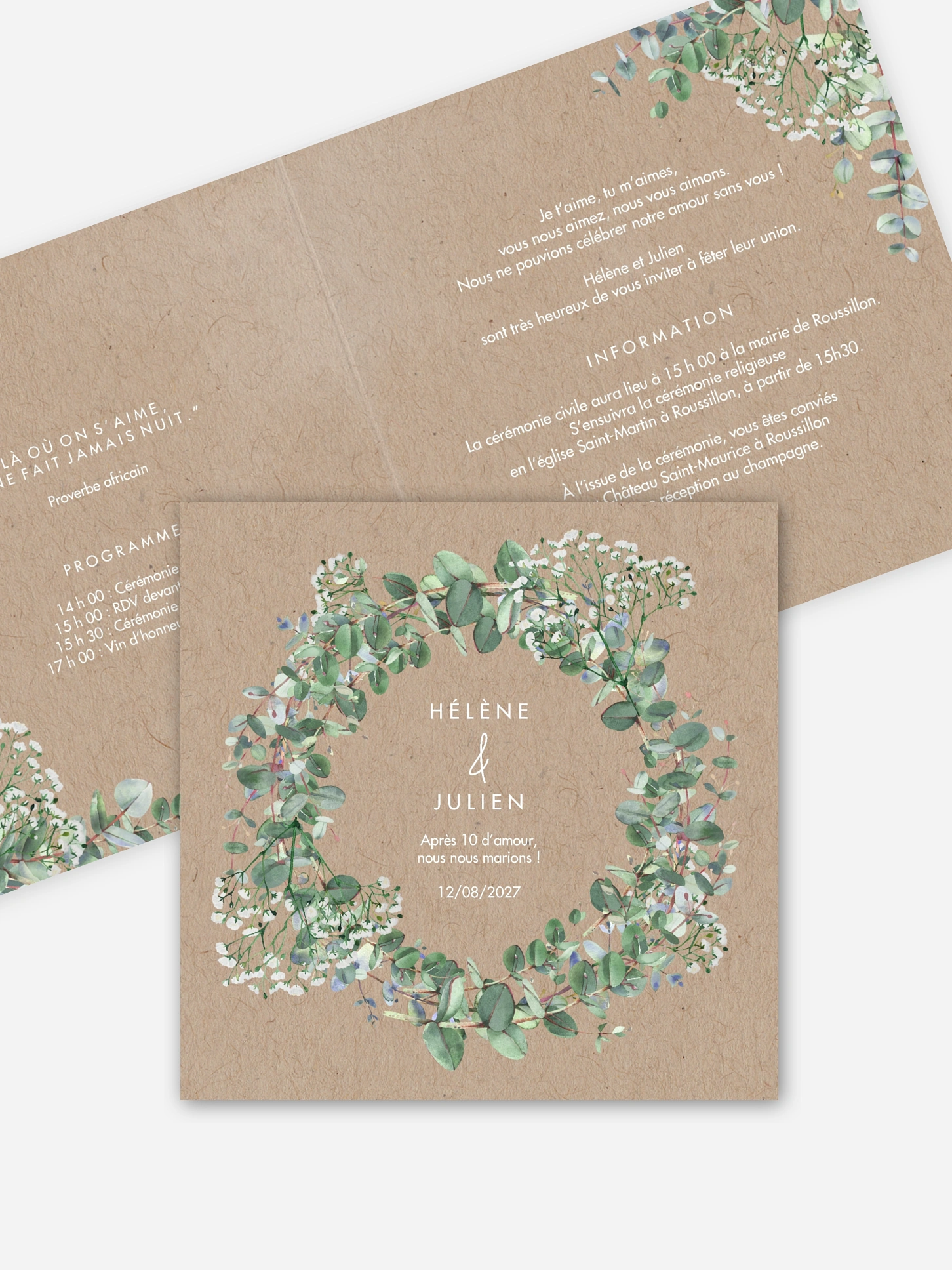 Faire-part mariage Gypsophile