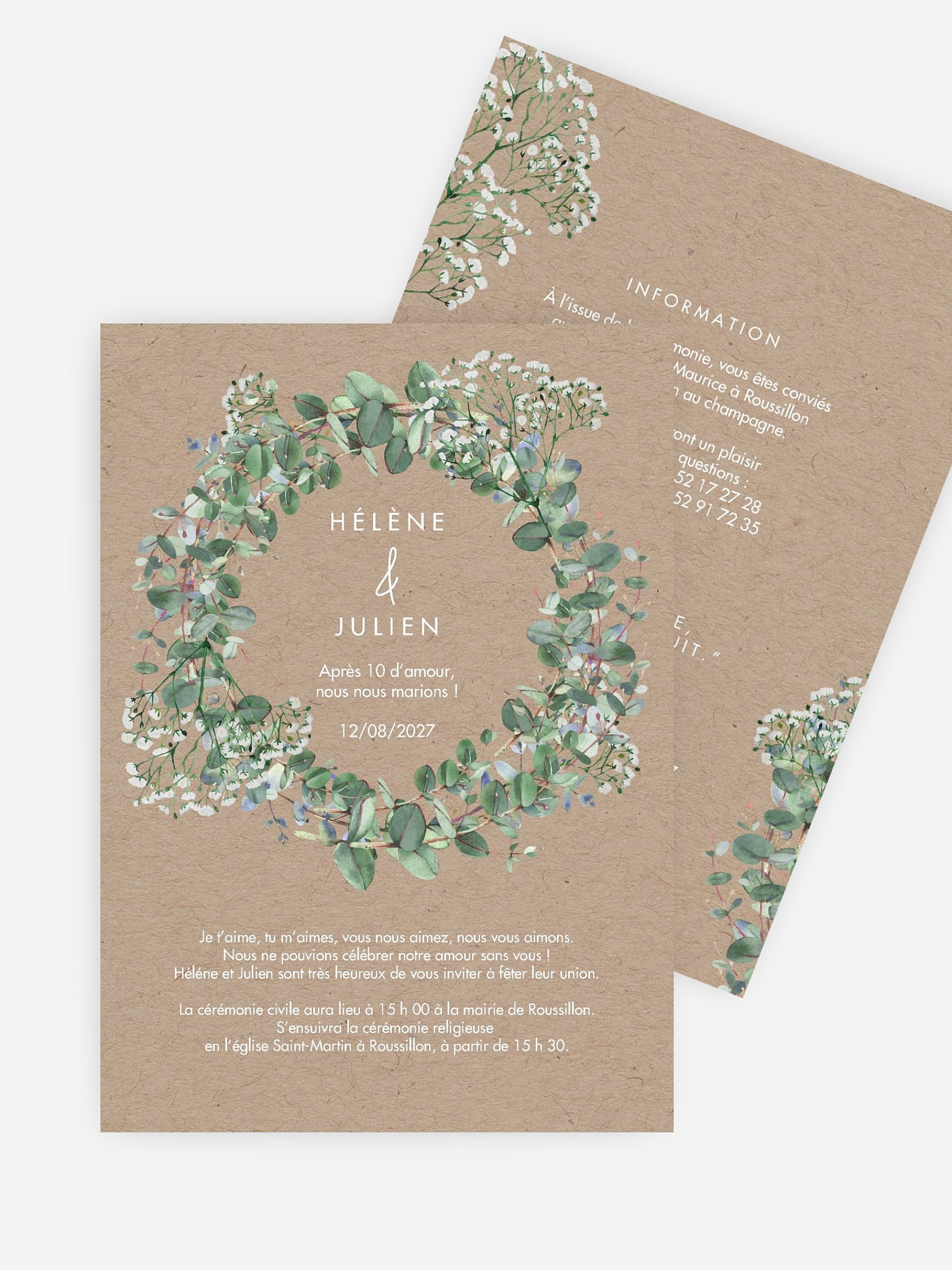 Faire-part mariage Gypsophile