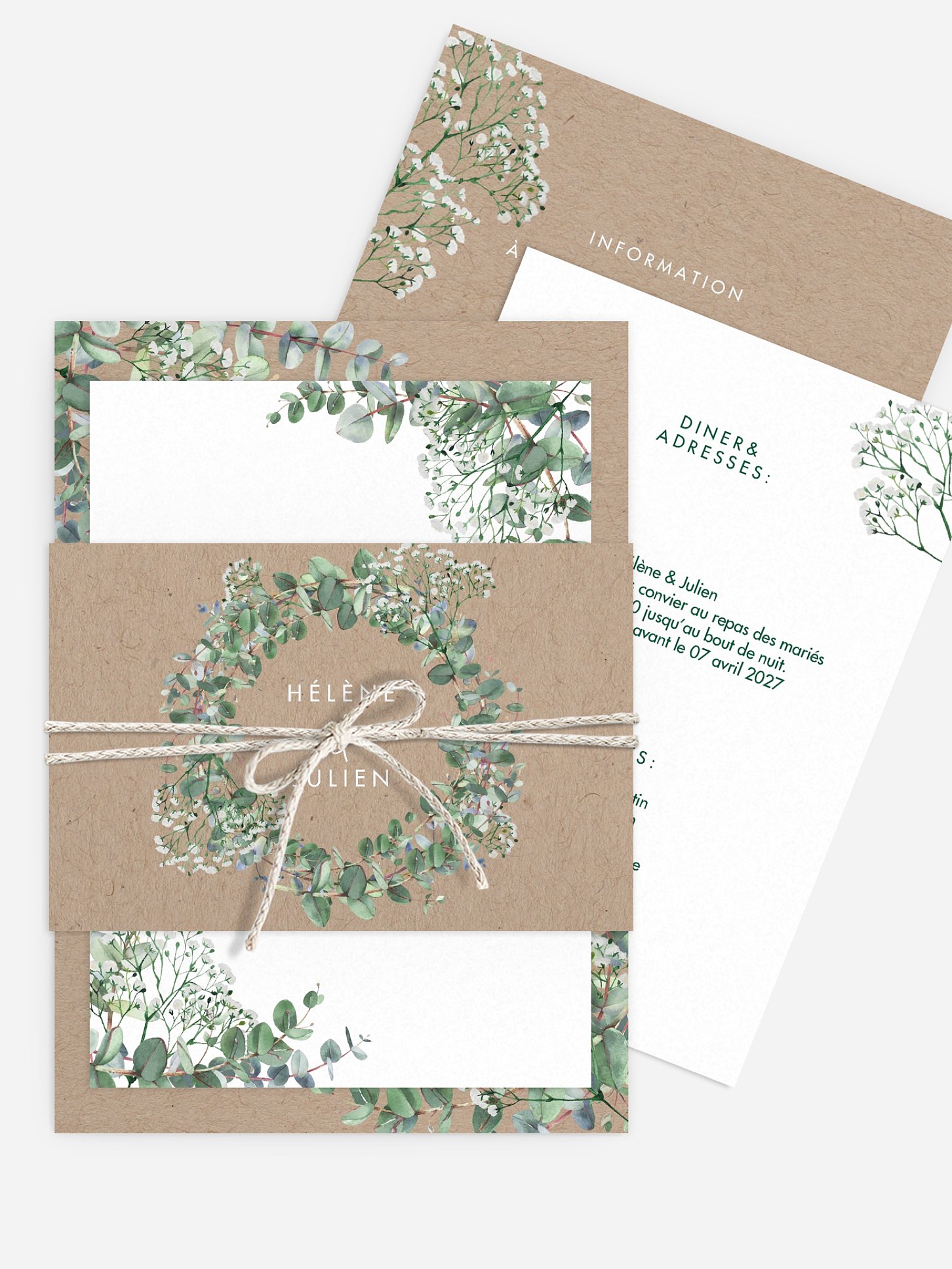 Faire-part mariage Gypsophile