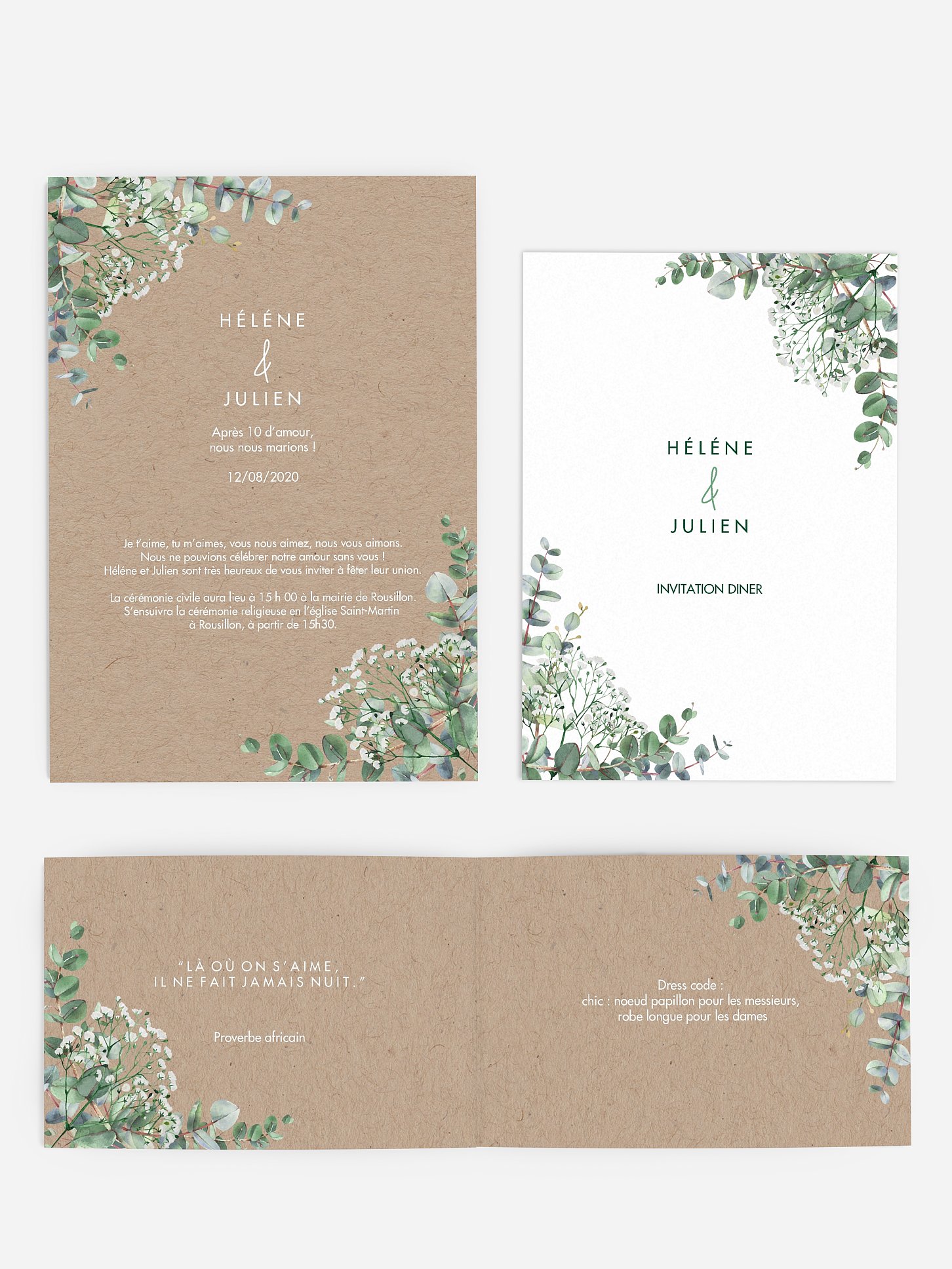 Faire-part mariage Gypsophile