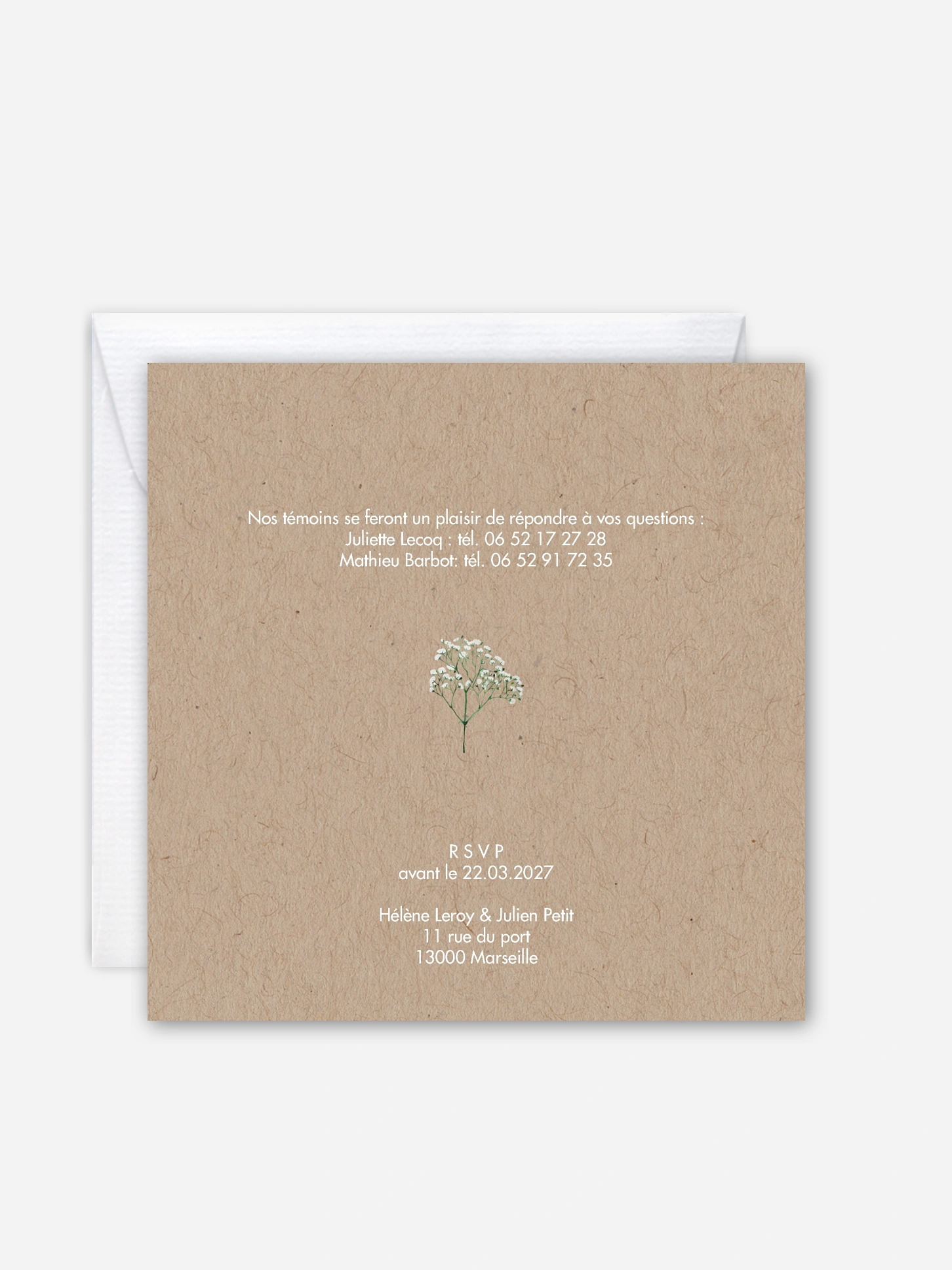 Faire-part mariage Gypsophile