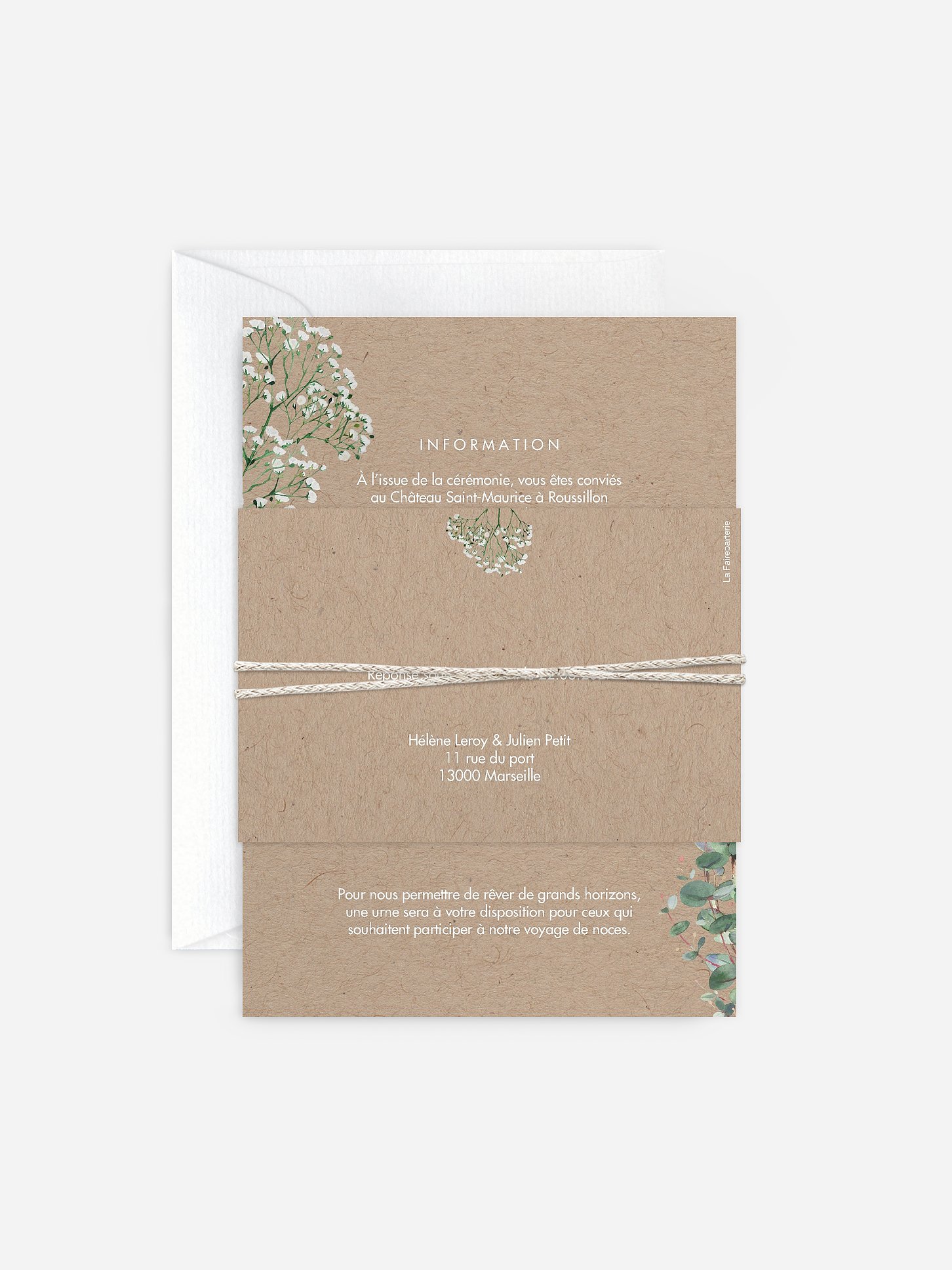 Faire-part mariage Gypsophile