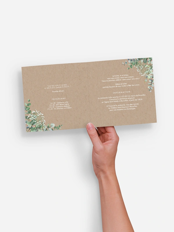 Faire-part mariage Gypsophile