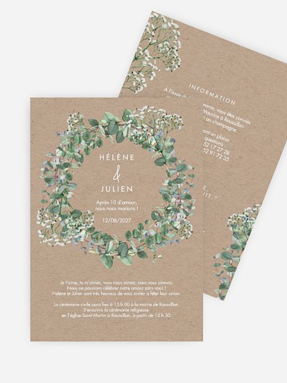 Faire-part mariage Gypsophile