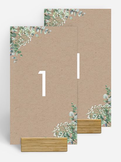 Numéro de table mariage Gypsophile