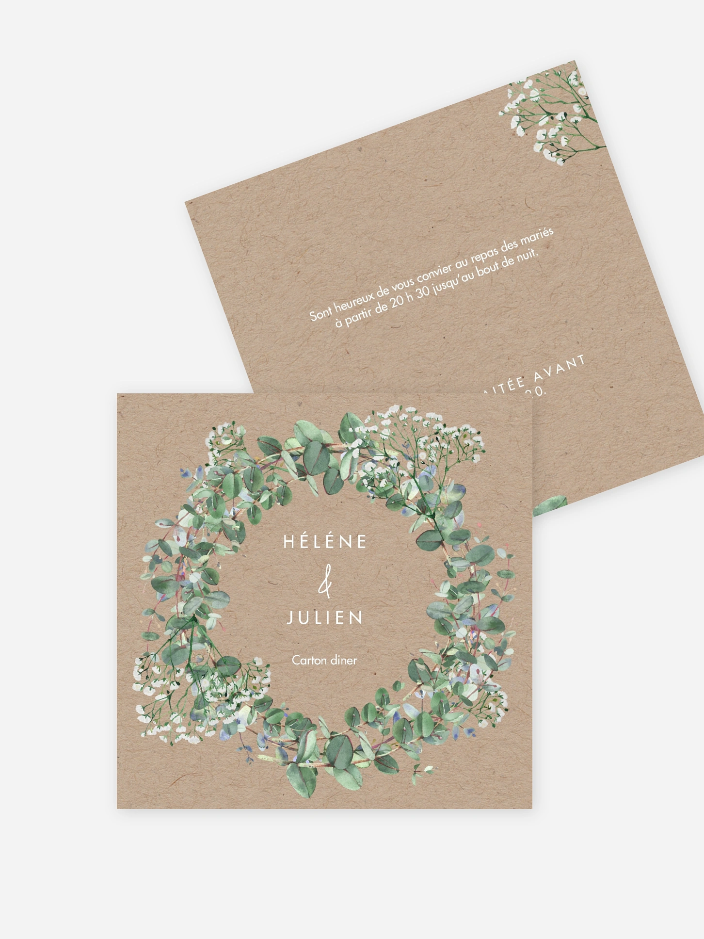 Carton d'invitation Gypsophile