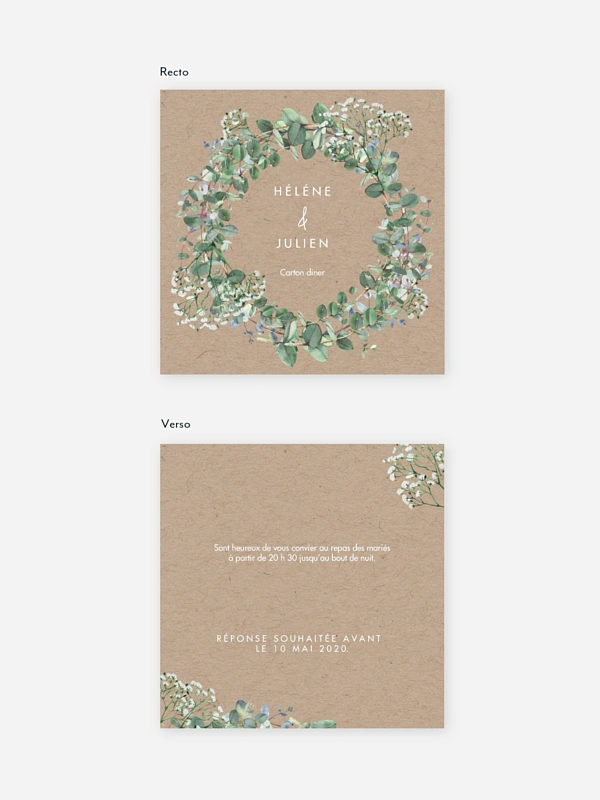 Carton d'invitation Gypsophile