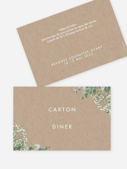 Carton d'invitation Gypsophile