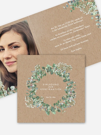 Konfirmationseinladung Schleierkraut