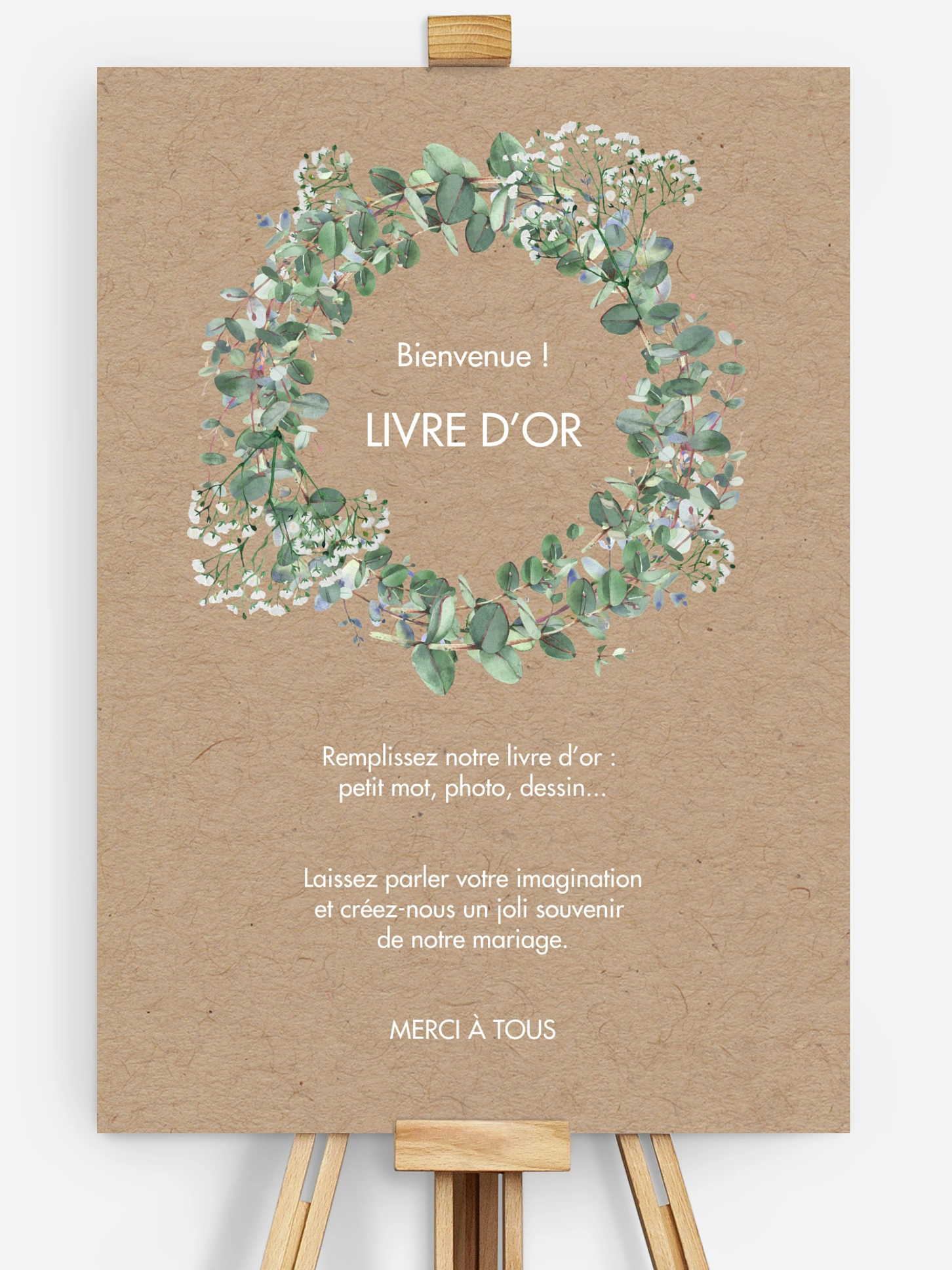 Affiche livre d'or mariage Gypsophile
