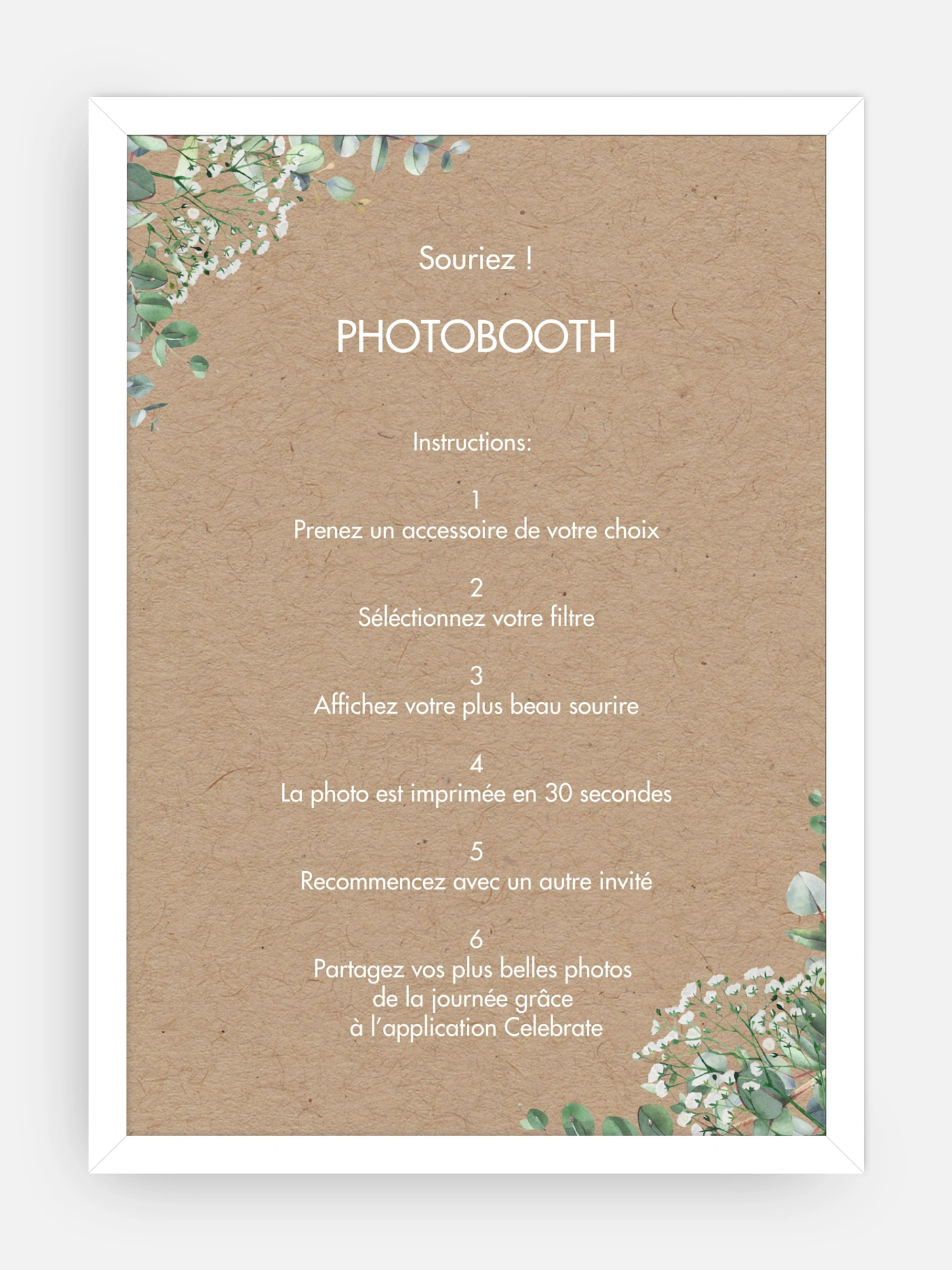 Affiche photobooth mariage Gypsophile