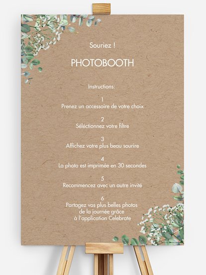 Affiche photobooth mariage Jolie ardoise