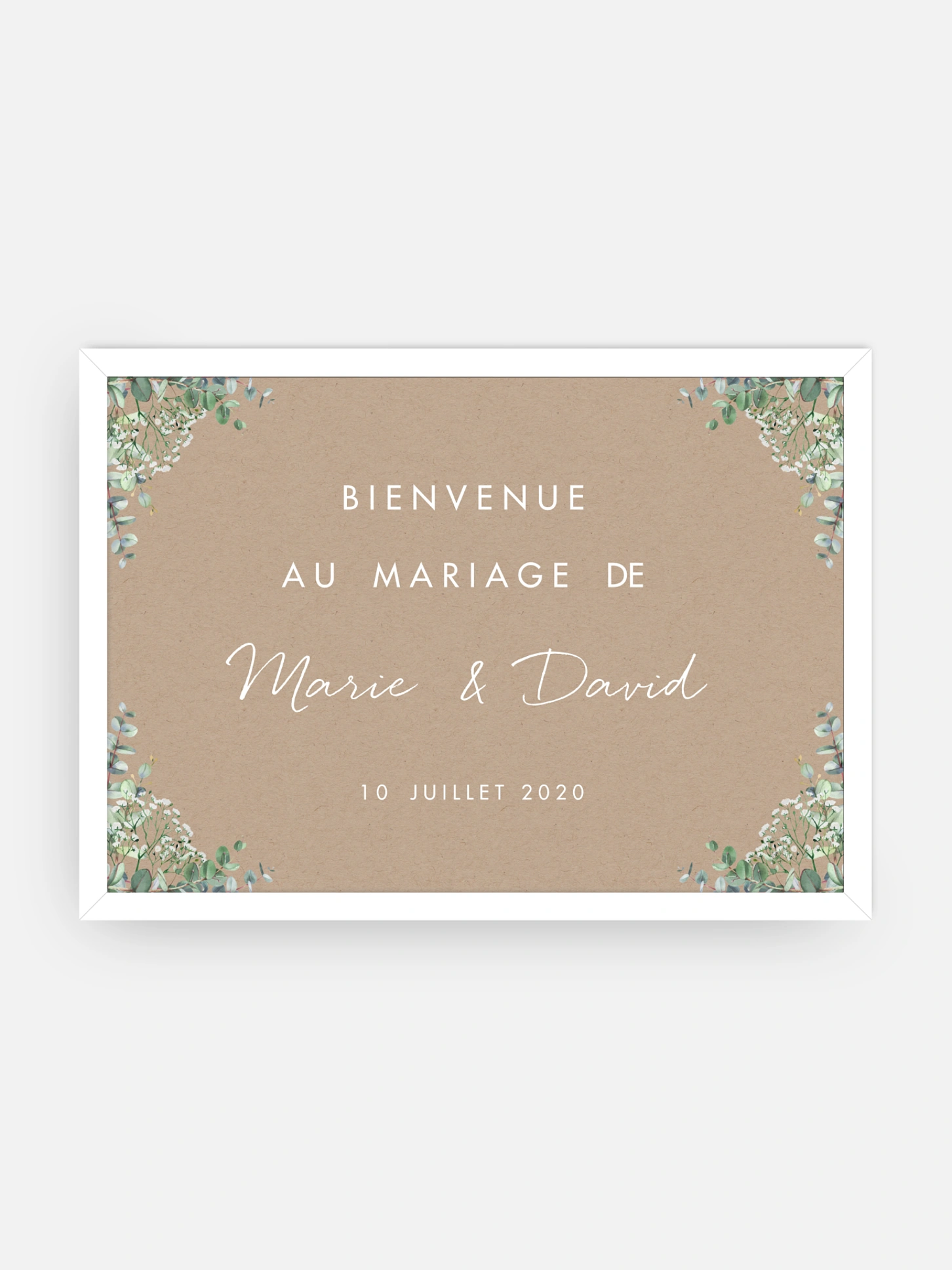 Poster bienvenue mariage Gypsophile