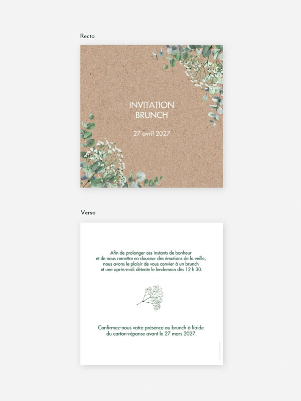 Carte brunch Gypsophile