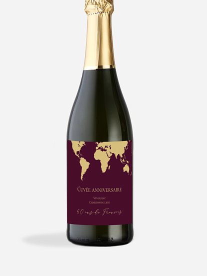 Étiquette pour bouteille Passeport chic