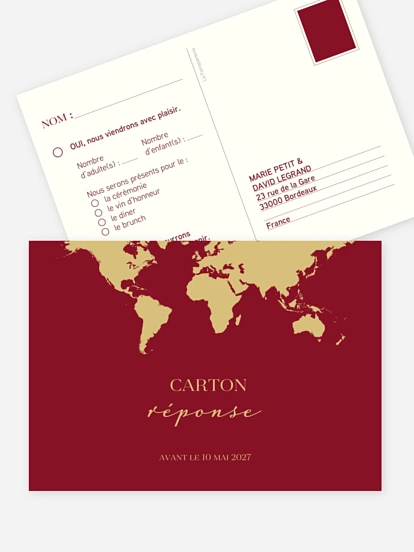 Carton réponse Passeport chic