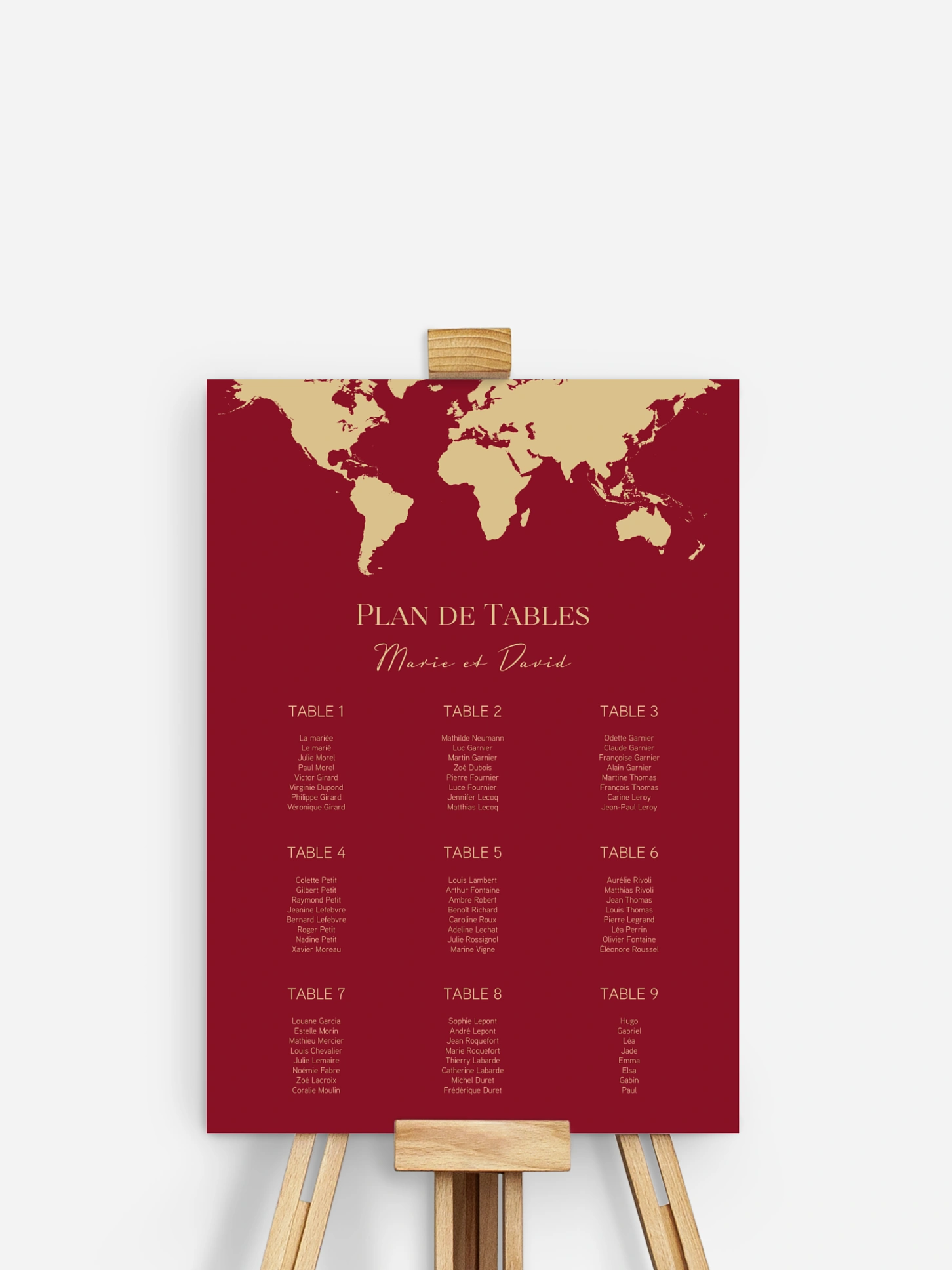 Poster plan de table mariage Passeport chic