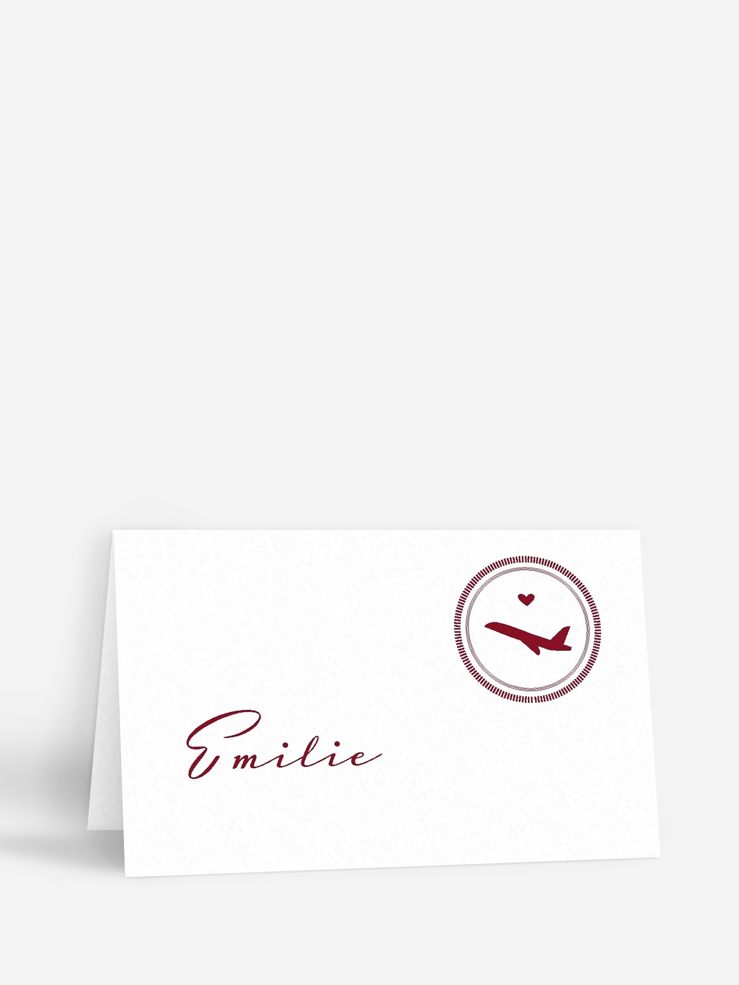 Marque-place mariage Passeport chic