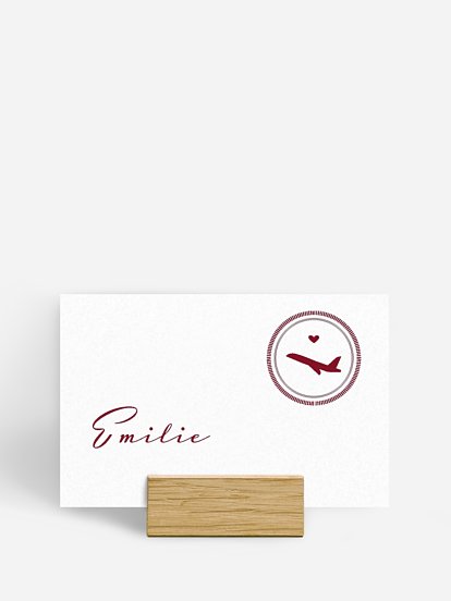 Marque-place mariage Passeport chic
