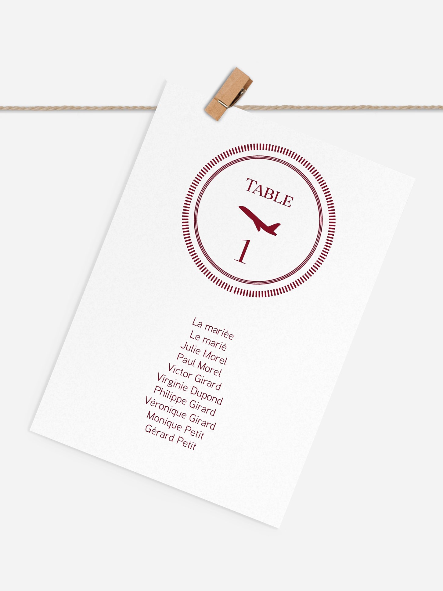 Cartons plan de table mariage Passeport chic