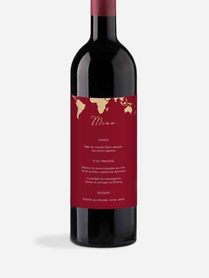 Etiquette bouteille Passeport chic