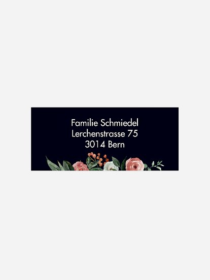 Absenderaufkleber Trauer Romantic Flowers