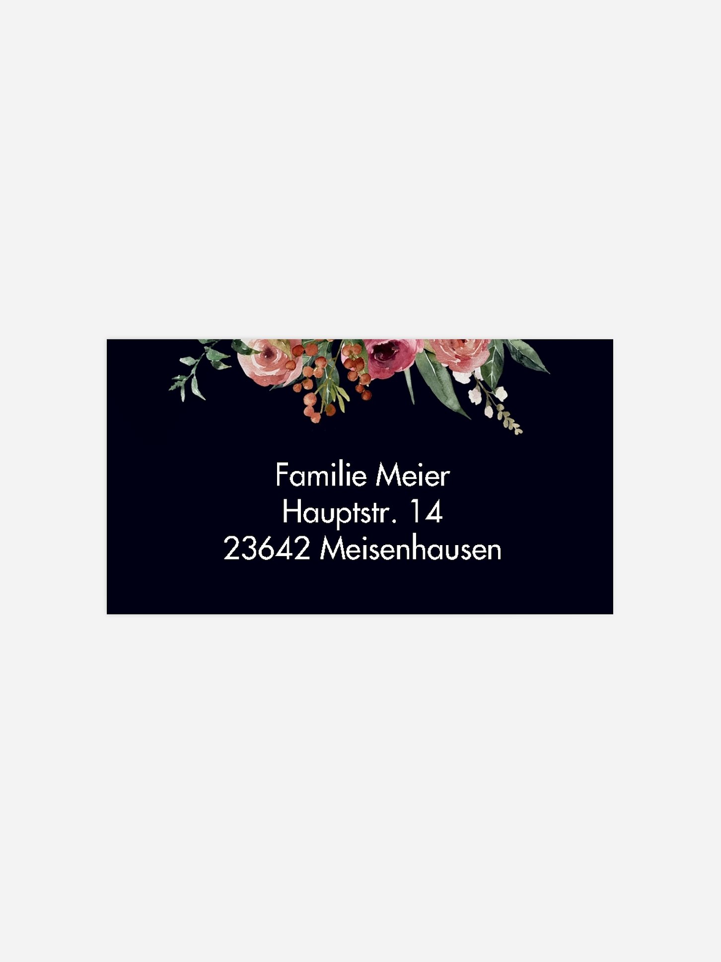 Empfängeraufkleber Trauer Romantic Flowers