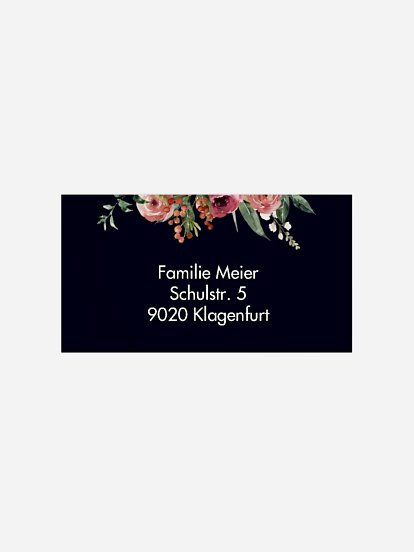 Empfängeraufkleber Trauer Romantic Flowers