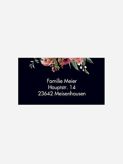 Empfängeraufkleber Trauer Romantic Flowers