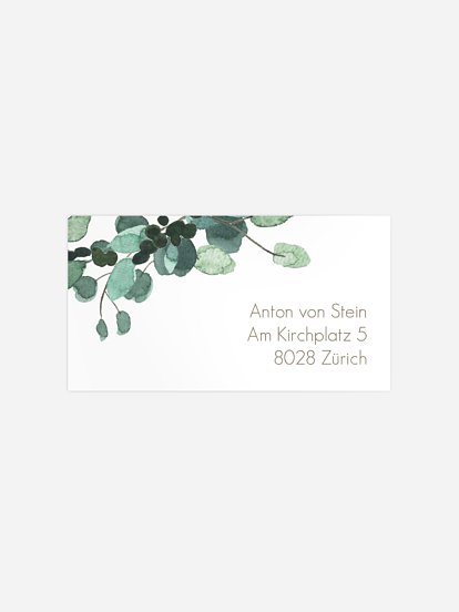 Empfängeraufkleber Konfirmation und Kommunion Green Glory