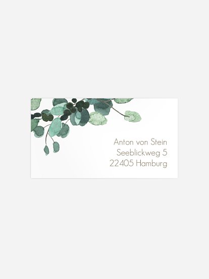 Empfängeraufkleber Konfirmation und Kommunion Green Glory