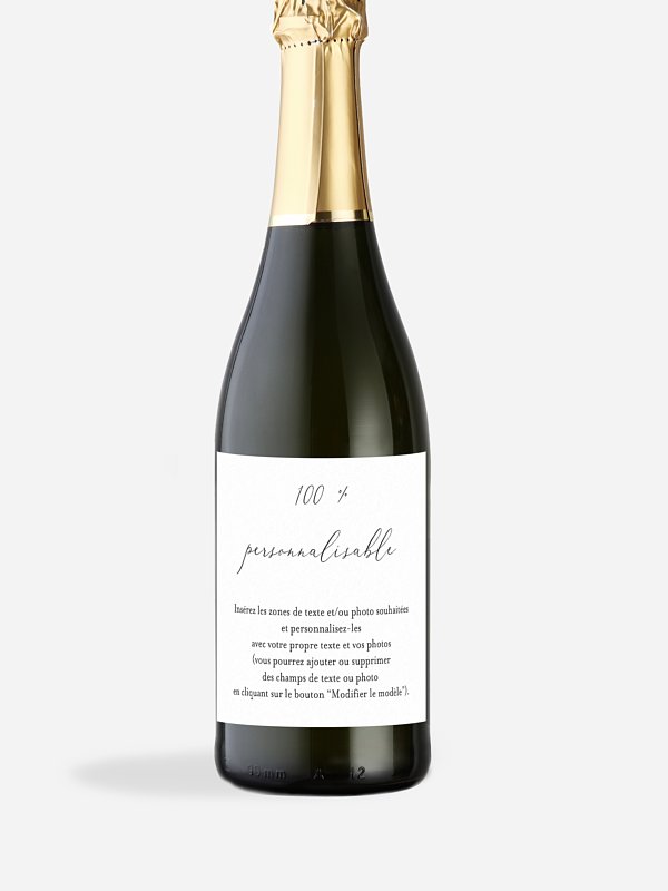 Étiquette personnalisable pour bouteille vin ou de champagne