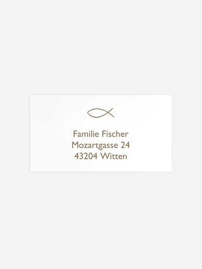 Empfängeraufkleber Konfirmation und Kommunion Grosser Tag Kraftpapier