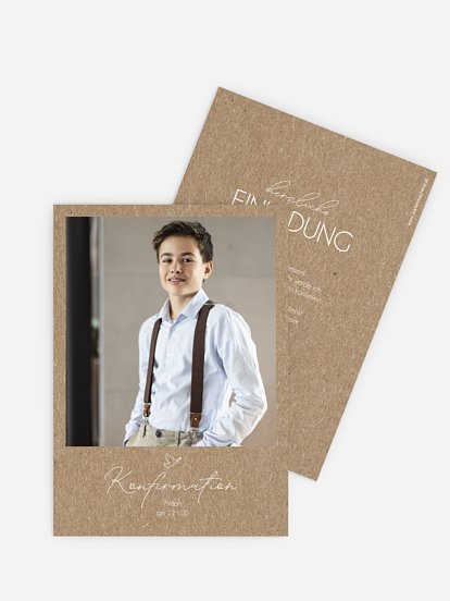 Konfirmationseinladung Klarheit Kraftpapier