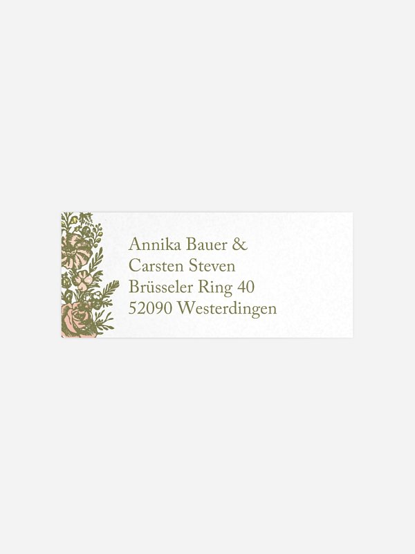 Absenderaufkleber Hochzeit Kamee