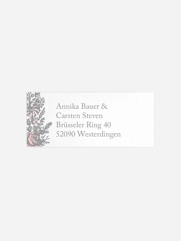 Absenderaufkleber Hochzeit Kamee