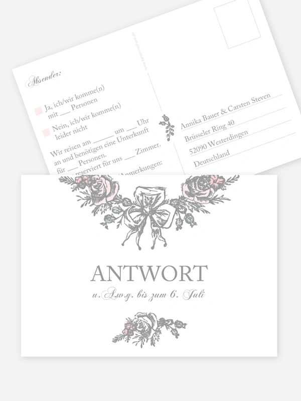 Antwortkarte Hochzeit Kamee