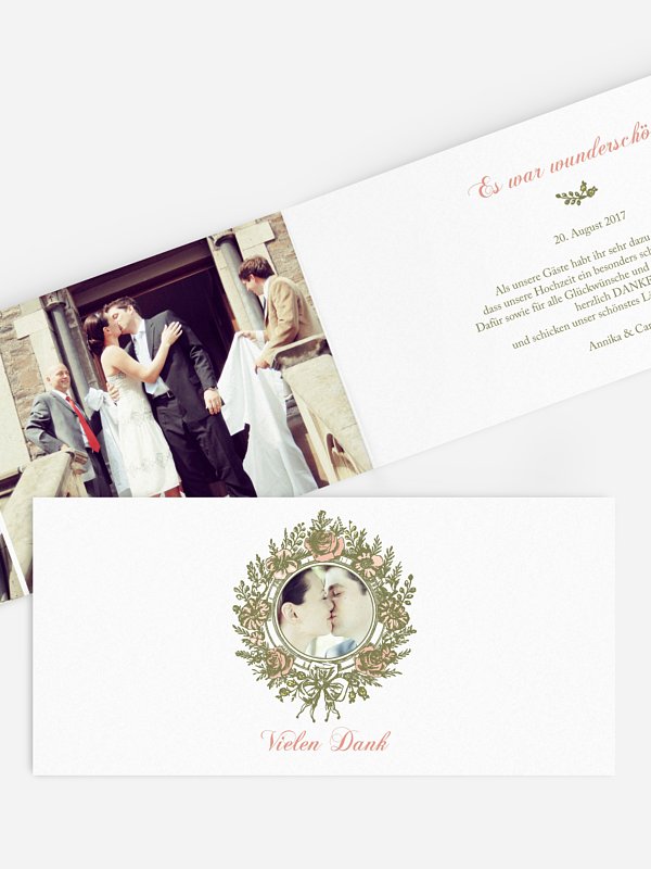 Dankeskarte Hochzeit Kamee