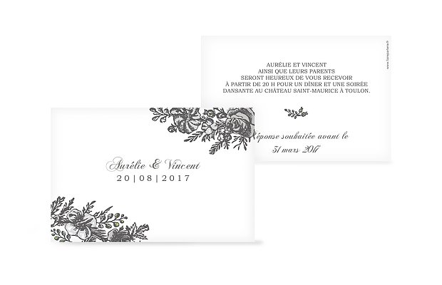 Carton d'invitation Camée