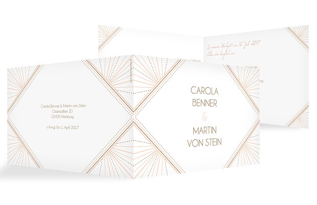 Hochzeitseinladung Art Déco