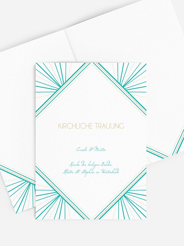Kirchenheft Hochzeit Art Déco