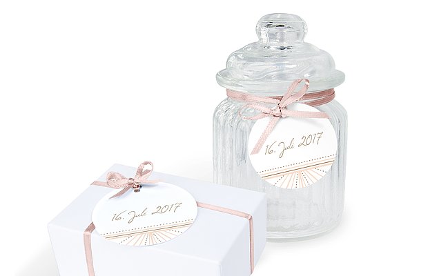 Anhänger mit Band zur Hochzeit Art Déco