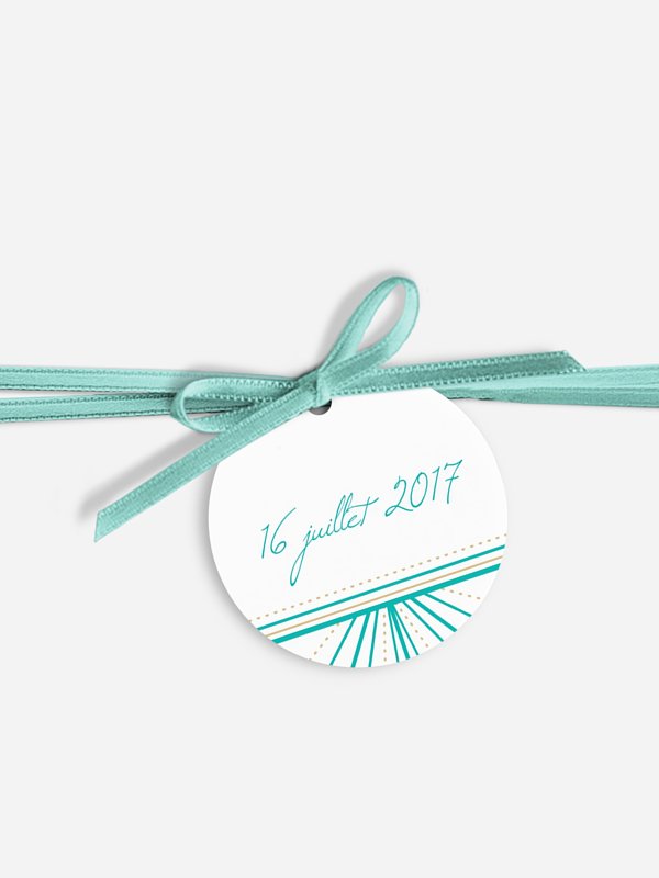 Étiquette avec ruban Art déco