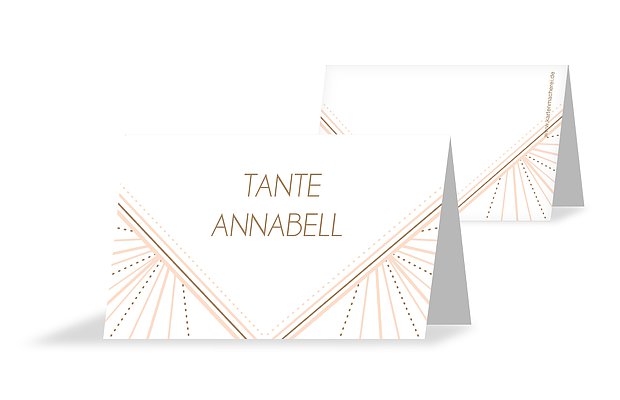 Tischkarte Hochzeit Art Déco