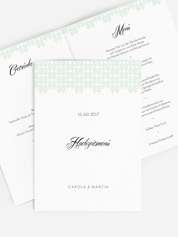 Menükarte Hochzeit Glamour